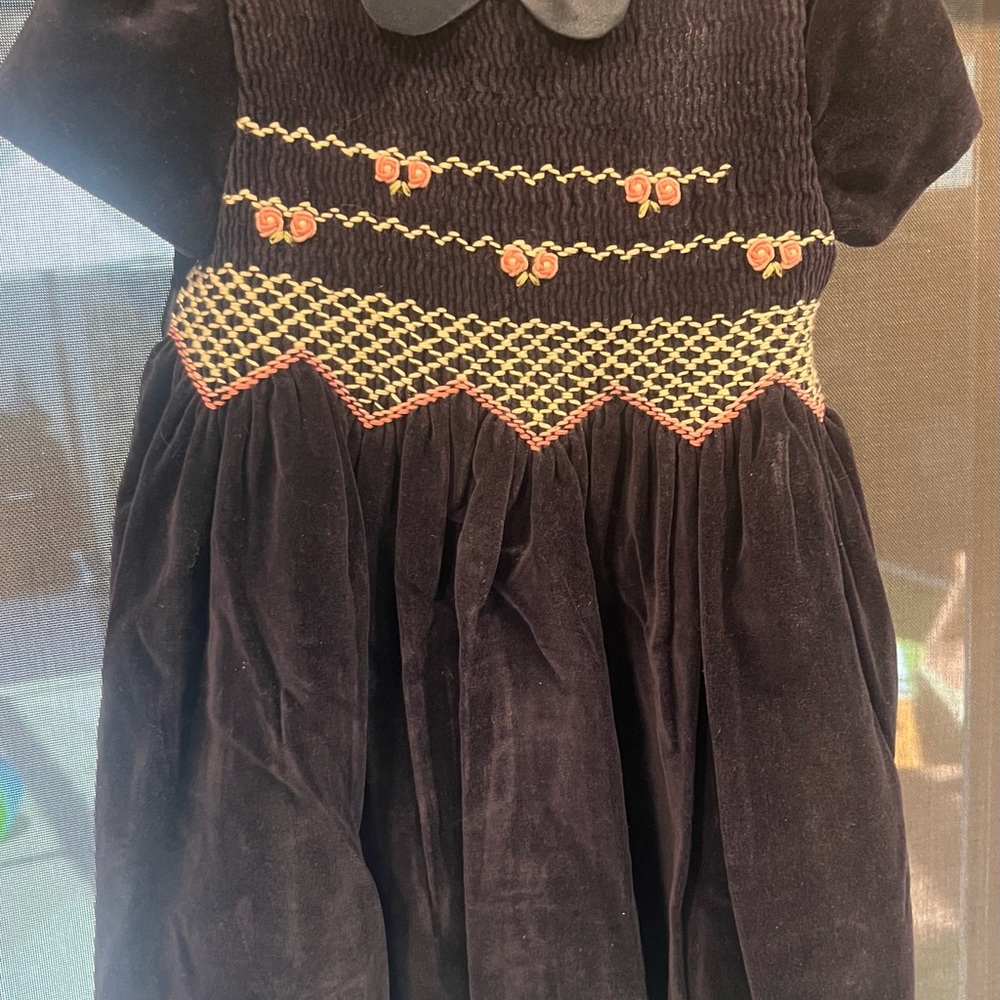 Laura Ashley Velvet Dress with Embroidered Details - Picture 4 of 8